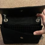 Karl Lagerfeld  Black Velvet Rose Pattern Shoulder Bag Photo 7