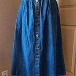 Cherokee Vintage Denim Button Up Skirt 100% cotton Blue Jeans Photo 0