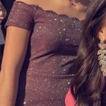 B. Smart Plum Sparkly Homecoming Dress Photo 0