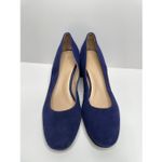 Naturalizer 27 Edit Pumps Size 8.5 Wide Navy Blue Suede Leather Block Heel NEW Photo 3