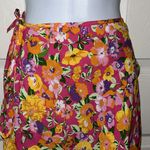 ZARA  Women’s Pink Orange‎ Purple Floral Wrap Skirt Size Small NWT Photo 6