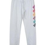 Victoria's Secret  Pink White Rainbow Spell Out Joggers Sz XS Photo 0