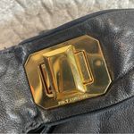 Juicy Couture Vintage  Black Leather Shoulder Bag Gold Twist Lock Detail | Y2k Photo 3