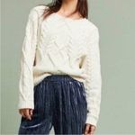 Anthropologie Sleeping on Snow | cream plush knit pullover sweater XSP Photo 8