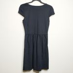 Madewell  Screenplay Knit Skater Dress Black Ponte Cap Sleeves Pockets S Photo 3