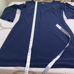 Ralph Lauren Lauren  Navy V-Neck Dress with Bell Sleeves Knee length, size 6P Photo 10