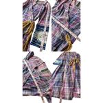 Aratta Silent Journey Boho Plaid Purple Pink Wrap Dress Size XS Photo 11