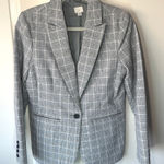 A New Day  Women's Plaid Blazer Gray White‎ Pink Career Office Work Business 10 Photo 0