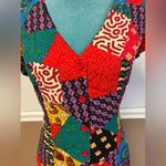 Dangerfield Women’s Multicolor Patchwork Mini Dress Size 8 Vintage Photo 6