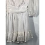 Lucy in the Sky  Women's Shimmer Puff Sleeve Tie Back Mini Dress White Medium Photo 2