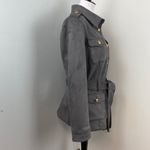 White House | Black Market Stormy Gray Ultra Suede Safari Jacket Large Photo 6