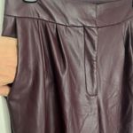 EXPRESS Faux Leather Y2K Straight Womens Pants Sz 4 Burgundy Mob Wife edgy Vegan Photo 2