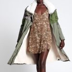 One Teaspoon Green Patchwork Twill Utility Defender Sherpa Fur Lined Coat Small Photo 3