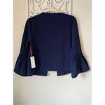 Elle S2‎  Coastal Navy Blue Bell Sleeve Ponte Jacket Size XS Photo 2