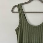 Aerie Offline OG Original Groove Sleeveless Ribbed Midi Dress Olive Fun M NWOT Photo 2