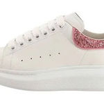 Alexander McQueen Women's Oversized Sneaker in white pink glitter Photo 0