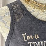Maurice's  Women’s Small Gray Lace Trim Graphic Tank Top Country‎ Concert Vibe Photo 6