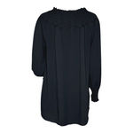 Lands' End  Shirt Women 12 Black Tunic Top‎ Bohemian Peasant Neutral Minimalist Photo 3