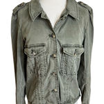 Paige  Utility Pacey Jacket Womens XL Vintage Ivy Green Twill Lyocell Stretch Photo 0