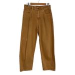 Pilcro Anthropologie The Breaker Cropped Pleated Barrel Jeans Tan Size 29 Photo 2