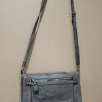 Nicole Miller Gray Vegan Leather Crossbody Bag Photo 4