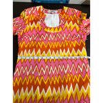 NWT Skirtin Around Zig Zag Print Dress Size 8 Pink Orange Yellow 100% Cotton Photo 7