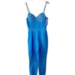 Haute Monde Women’s Sequin bustier denim bodycon jumpsuit skinny stretch size M. Photo 1