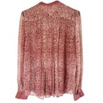 Joie NWT  100% Silk Tassa Elegant Snake Print Pintuck Blouse Pink Lined Sz Small Photo 2