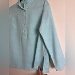 Mary G. Palm Beach XS Blue Blouse Floral Buttons Long Sleeve Pullover Top Photo 4