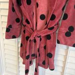 PINK - Victoria's Secret Pink Victoria’s Secret Mauve With Black Polka Dots Robe Size M/L Photo 4