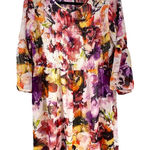 New Woman's Versona Ice Floral Dress Size Large Flowy Lined Ruched Sheer Brunch Photo 0