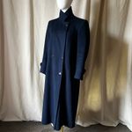 Vintage Forecaster Boston Navy Wool Long Coat USA Double Breasted S/M Blue Size 8 Photo 3