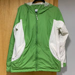 Columbia Woman's Green and White Windbreaker Jacket - Size Large Photo 0