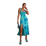 Show Me Your Mumu Mina midi dress real green blue floral flower medium satin Photo 2