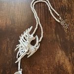 Gothic Siren Necklace Fantasy Angel Pendant Pearl Chain Art Jewelry Poleward Silver Photo 5