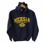 Gildan University Of Michigan Blue Hoodie Football Sweatshirt S Photo 0