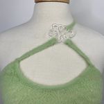 For Love & Lemons  Crochet Crop Top Eyelash Knit Lime Green Funky NEW Size Small Photo 2