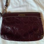 Coach  Leather Wristlet Purple Logos Photo 2