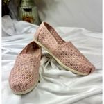 Toms Alpargata Ballet Pink Basket Weave Lace Shoe 7.5 Photo 1