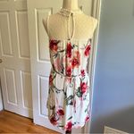 Blu Pepper  Floral Lace Trim Mini Dress (L) – Rayon Boho Flowy Romantic Staple Photo 2