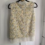 Rose + Olive  Pale Yellow Floral Sleeveless Layered Top Size L Cream White Photo 4