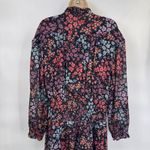 American Eagle AE Studio Floral Print Mini Dress Long‎ Sleeve Tie Neck Smocked Waist M Photo 8