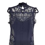 ASOS  High Neck Long Black Lace Short Sleeve Dress Women’s Size 4 Photo 4