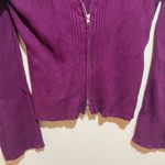 Anthropologie  Maeve Size XL Zip Zipper Front Cardigan Sweater Ribbed Purple Photo 5