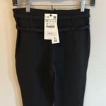 ZARA Black Ponte Double Belted Ankle Slit Pants Photo 6