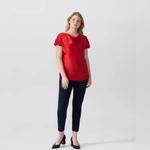Universal Standard Viva Boatneck Top Holiday Red Small/14/16 Photo 5