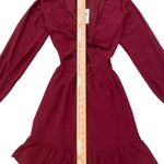 Windsor Chiffon Poet Long Sleeve Skater Dress Burgundy Photo 3