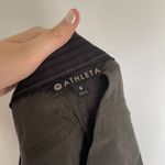 Athleta size 6 women's racer side stripe gray and black mid length summer shorts Photo 7