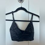 ZARA  Satin Crop Top Bralette Adjustablee Tank Top Bra V-Neck Black Photo 6