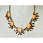 J.Crew J.‎ Crew Antique Gold Rhinestone Crystal Pave Peach Cluster Statement Necklace Photo 2